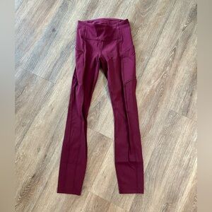 Lululemon speed up maroon leggings with pockets